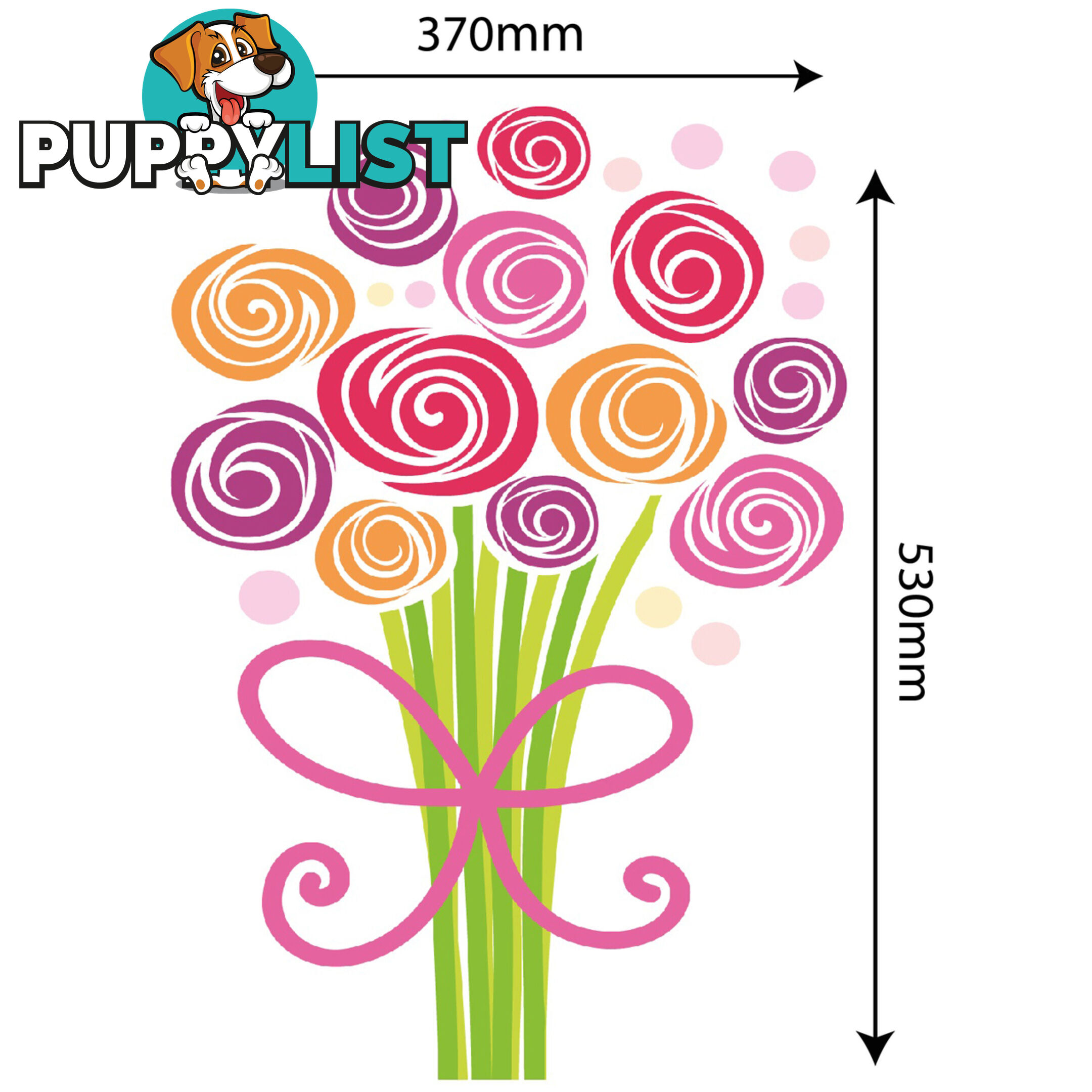 Large Size Bouquet of Flowers Wall Stickers - Totally Movable