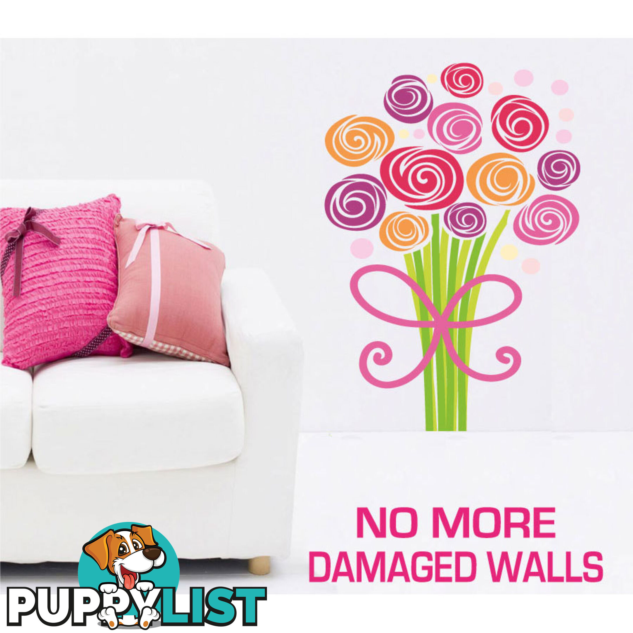 Large Size Bouquet of Flowers Wall Stickers - Totally Movable