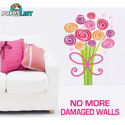 Large Size Bouquet of Flowers Wall Stickers - Totally Movable