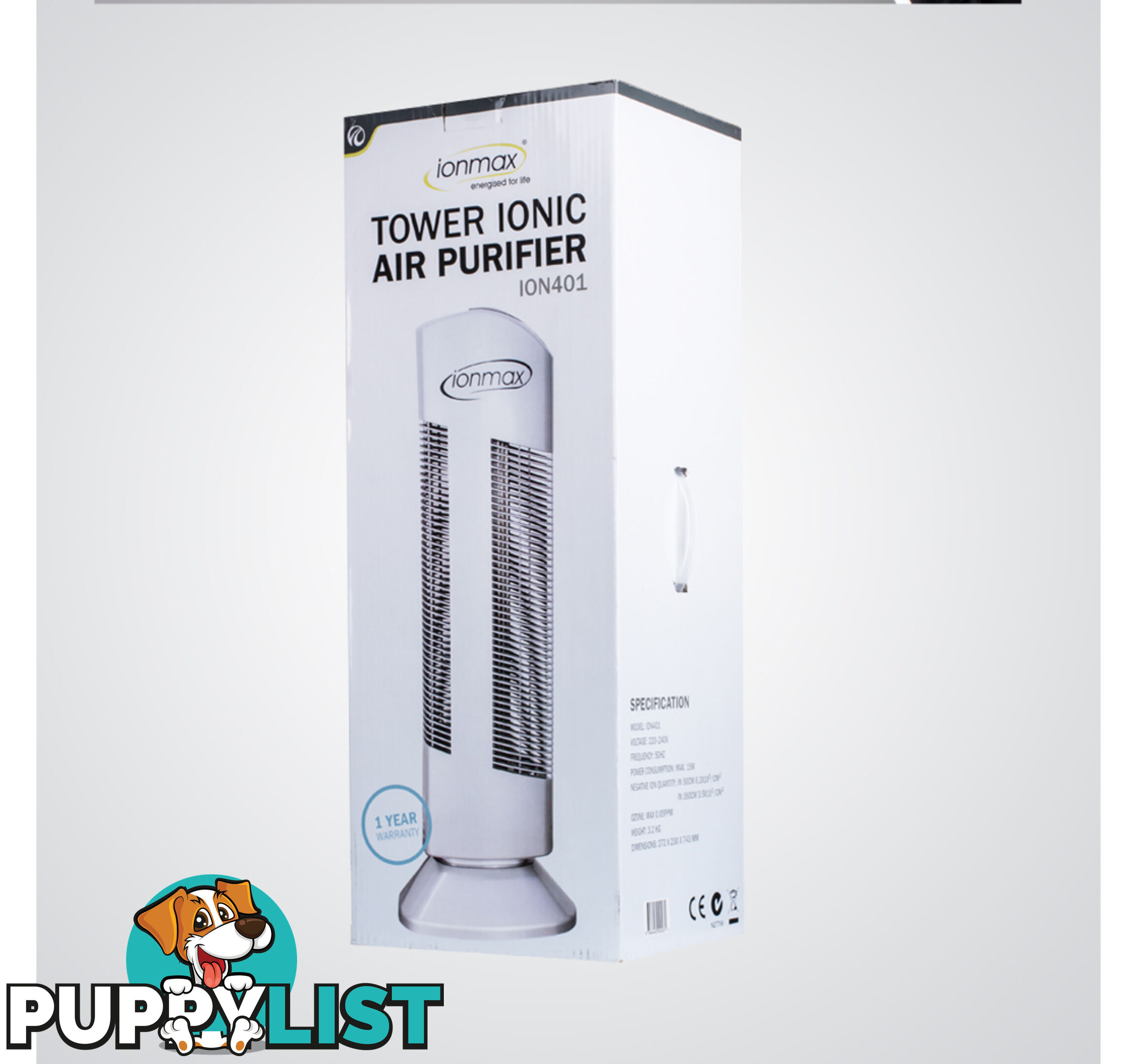 Ionmax‘Œ Tower Air Purifier Silver