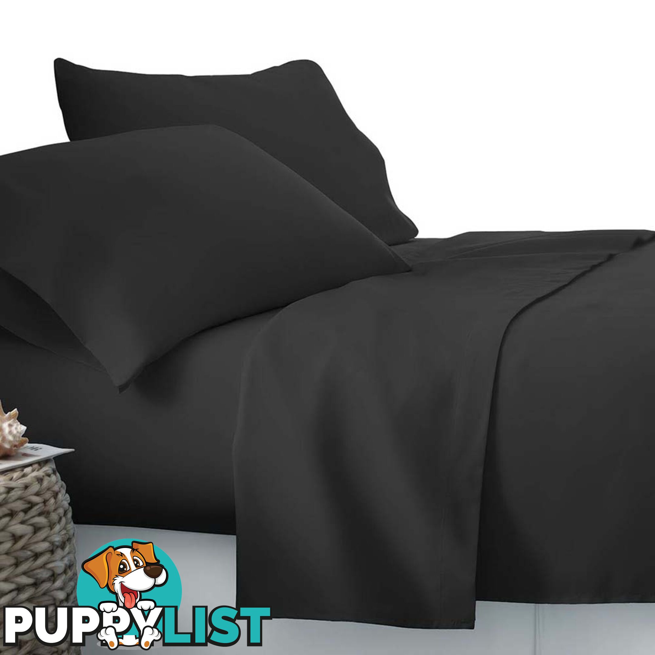 4 Piece Microfibre Sheet Set Queen _ÑÐ Black