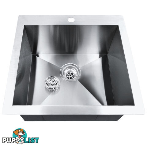 Stainless Steel Kitchen Laundry Sink w/ Strainer Waste 530 x 500mm