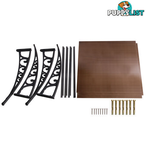 DIY Window Door Awning Cover Brown 100 x 300cm