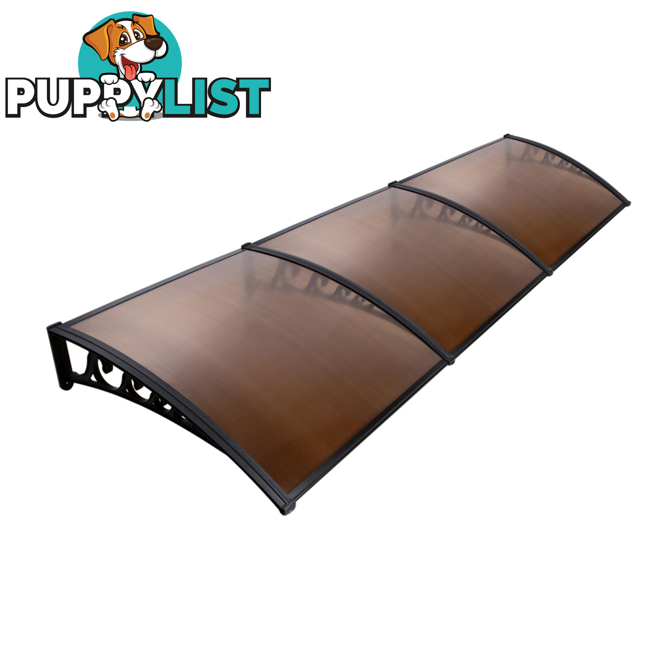 DIY Window Door Awning Cover Brown 100 x 300cm