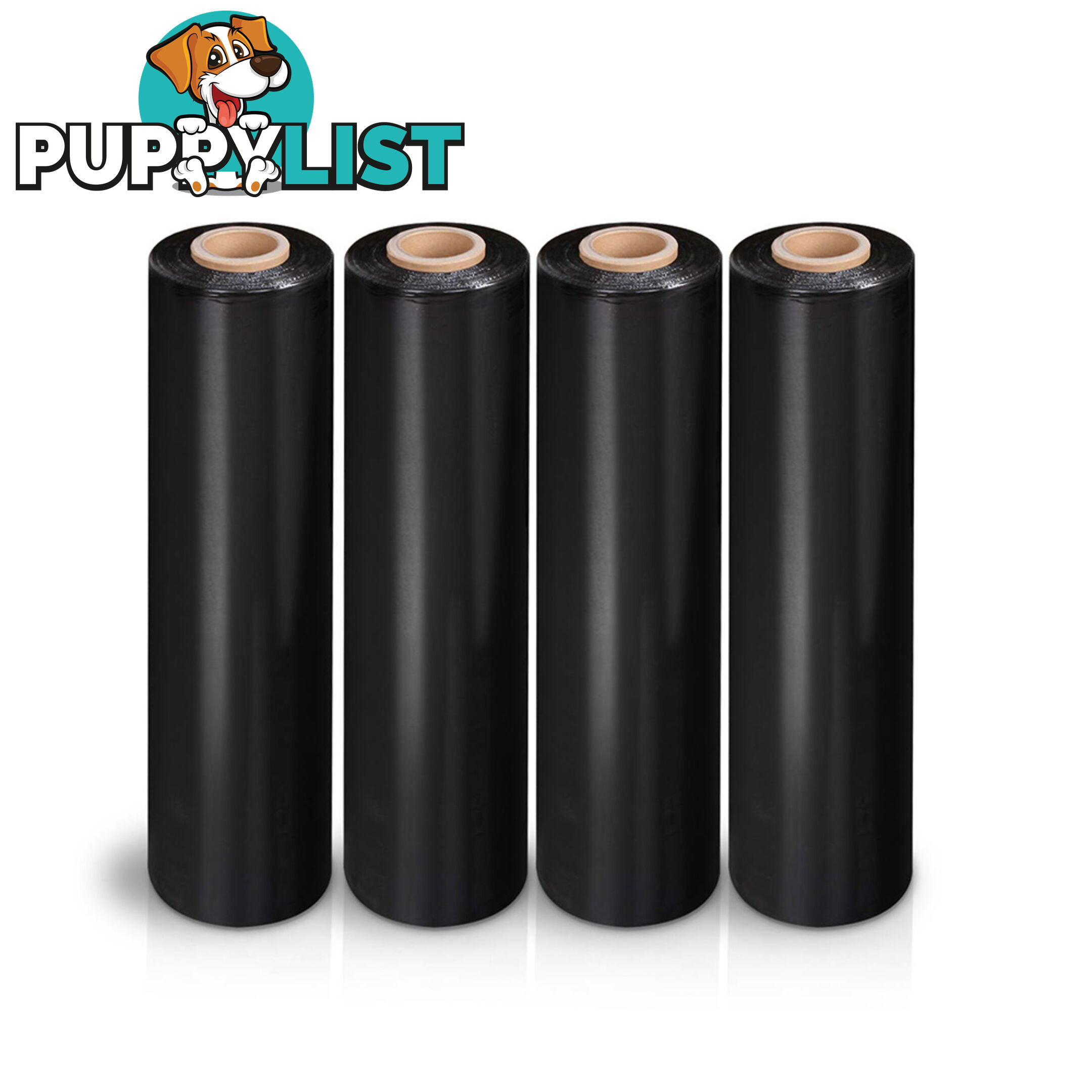 Set of 4 Stretch Film Rolls 500mm x 400M - Black