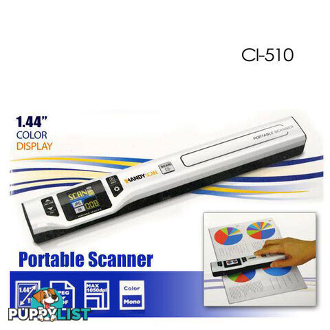 Digitalk Portable Handheld A4 1050dpi Photo & Document Scanner (CI-510)