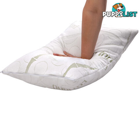 Set of 2 Bamboo Fabric Cover Shredded Memory Foam Pillow 70 x 40 cm