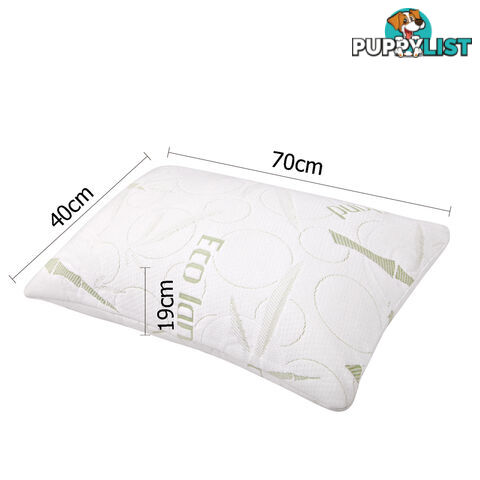 Set of 2 Bamboo Fabric Cover Shredded Memory Foam Pillow 70 x 40 cm