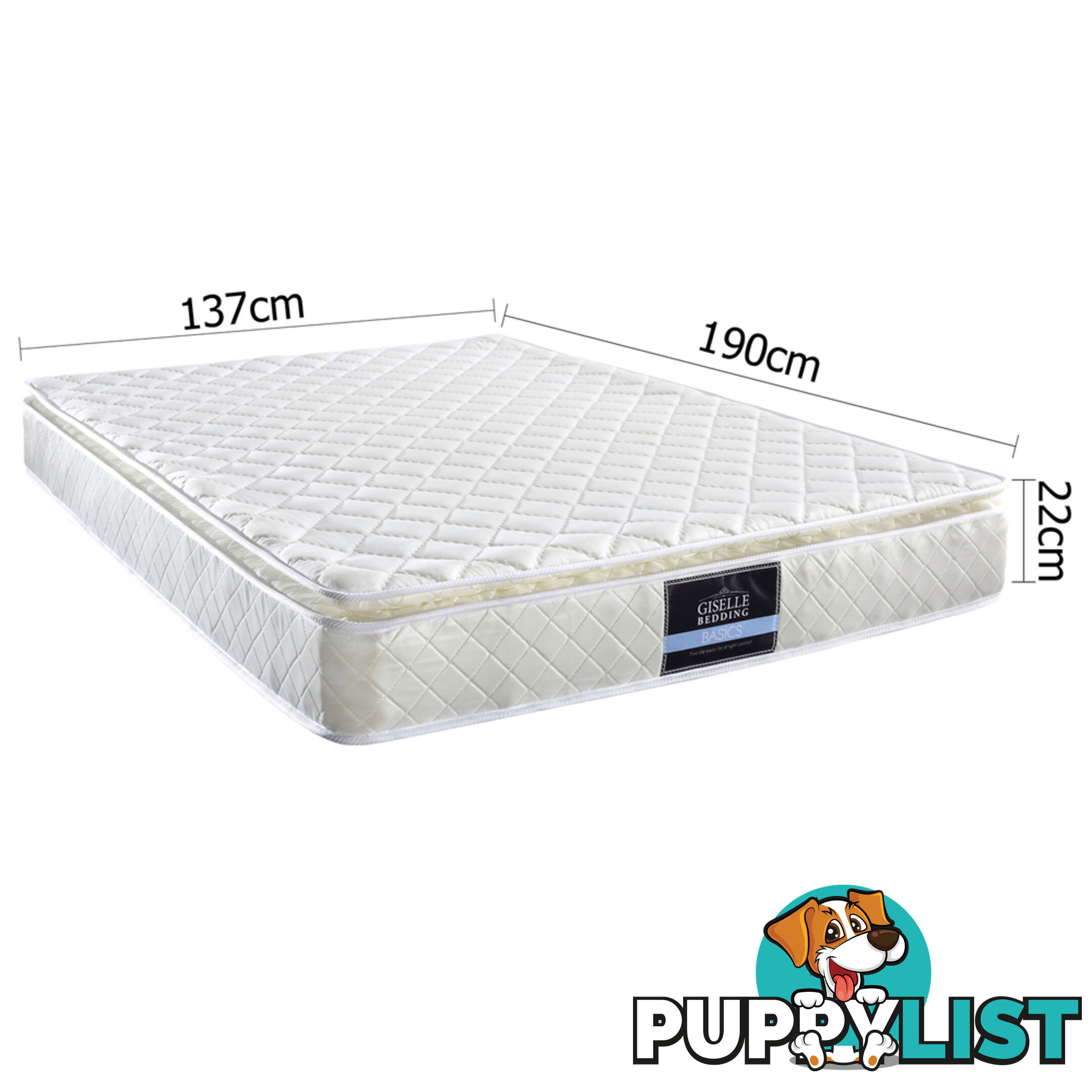 Pillow Top Pocket Spring Mattress 22cm Double