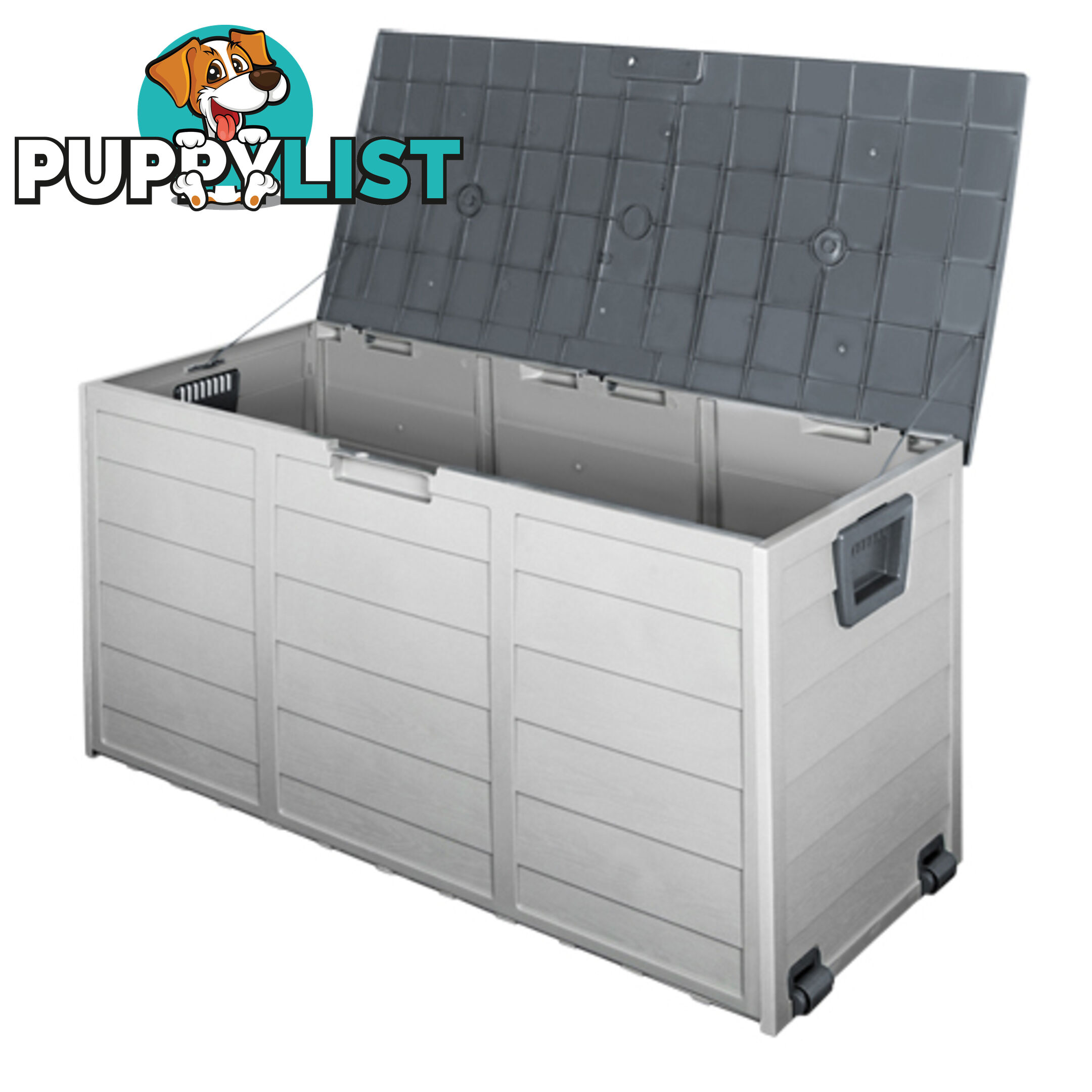 290L Plastic Outdoor Storage Box Container Weatherproof Grey