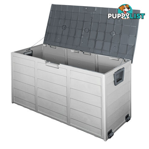 290L Plastic Outdoor Storage Box Container Weatherproof Grey