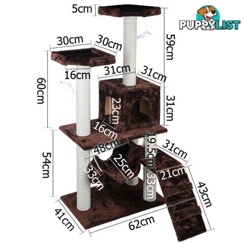 Cat Scratching Poles Post Furniture Tree House Brown