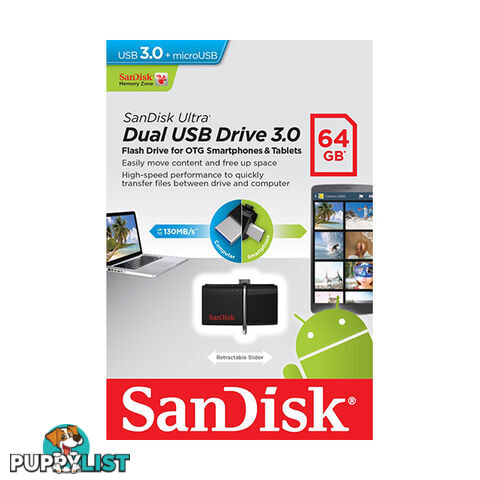 Sandisk SDDD2-064G OTG-64G Ultra Dual USB 3.0 Pen Drive