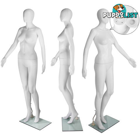 Full Body Female Mannequin Cloth Display Tailor Dressmaker Egg Head White 175cm