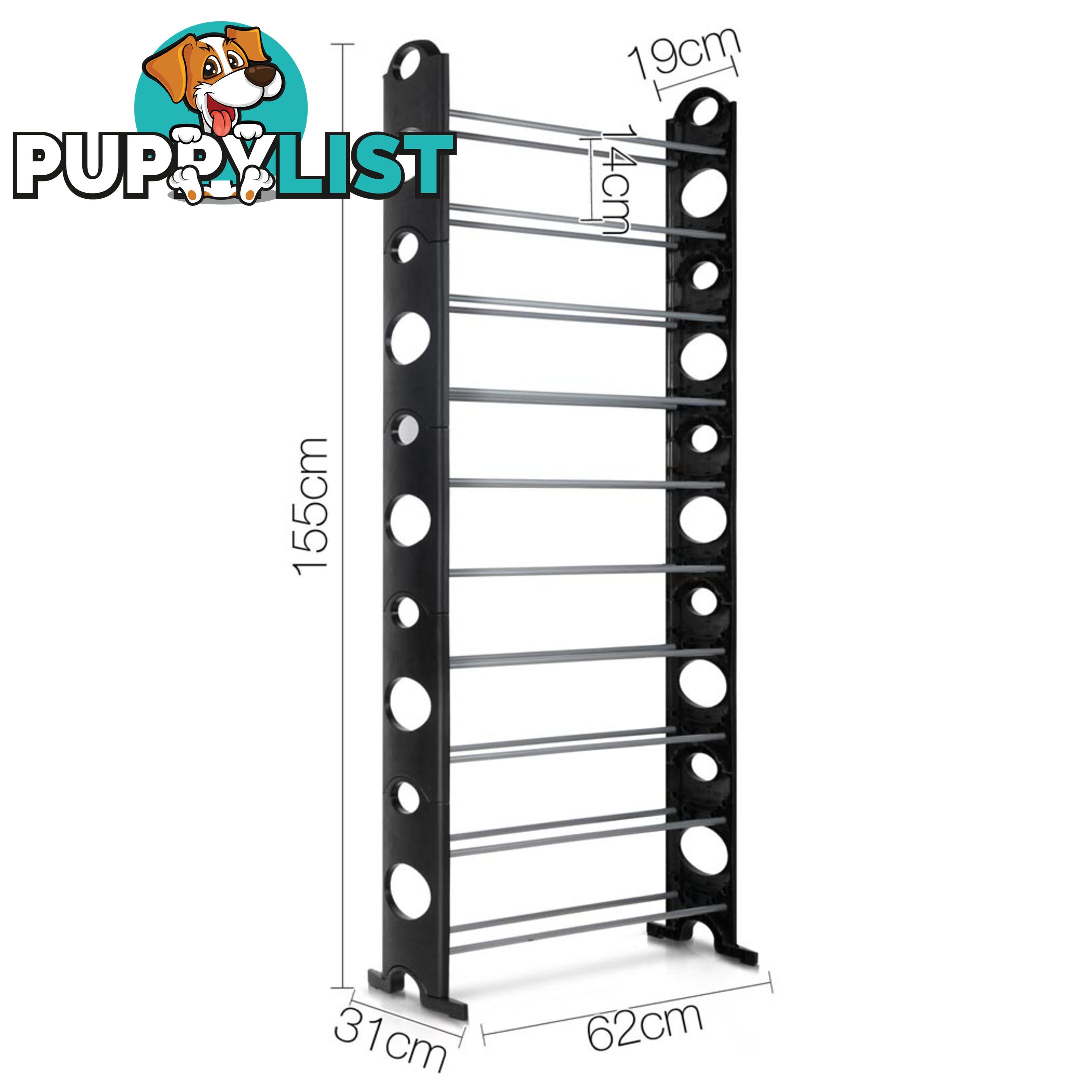 10 Tiers Stackable Shoe Storage Rack _ÑÐ 155CM