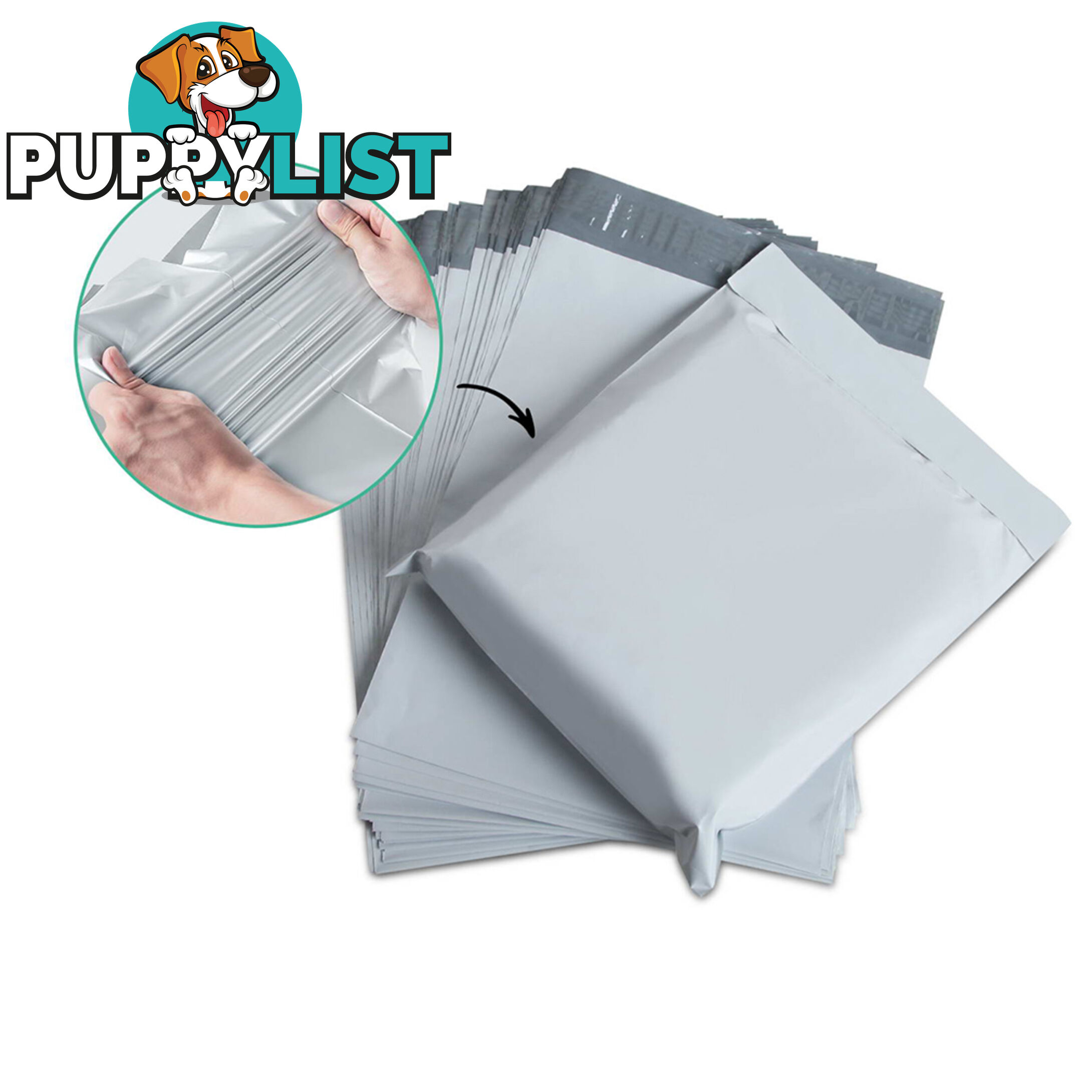 Set of 200 Poly Mailer Bags - 225 x 330mm