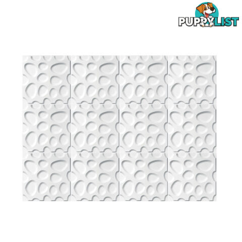 12 Pcs 3D Pebble Design Wall Panel