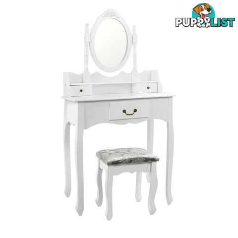 3 Drawer Dressing Table w/ Mirror White