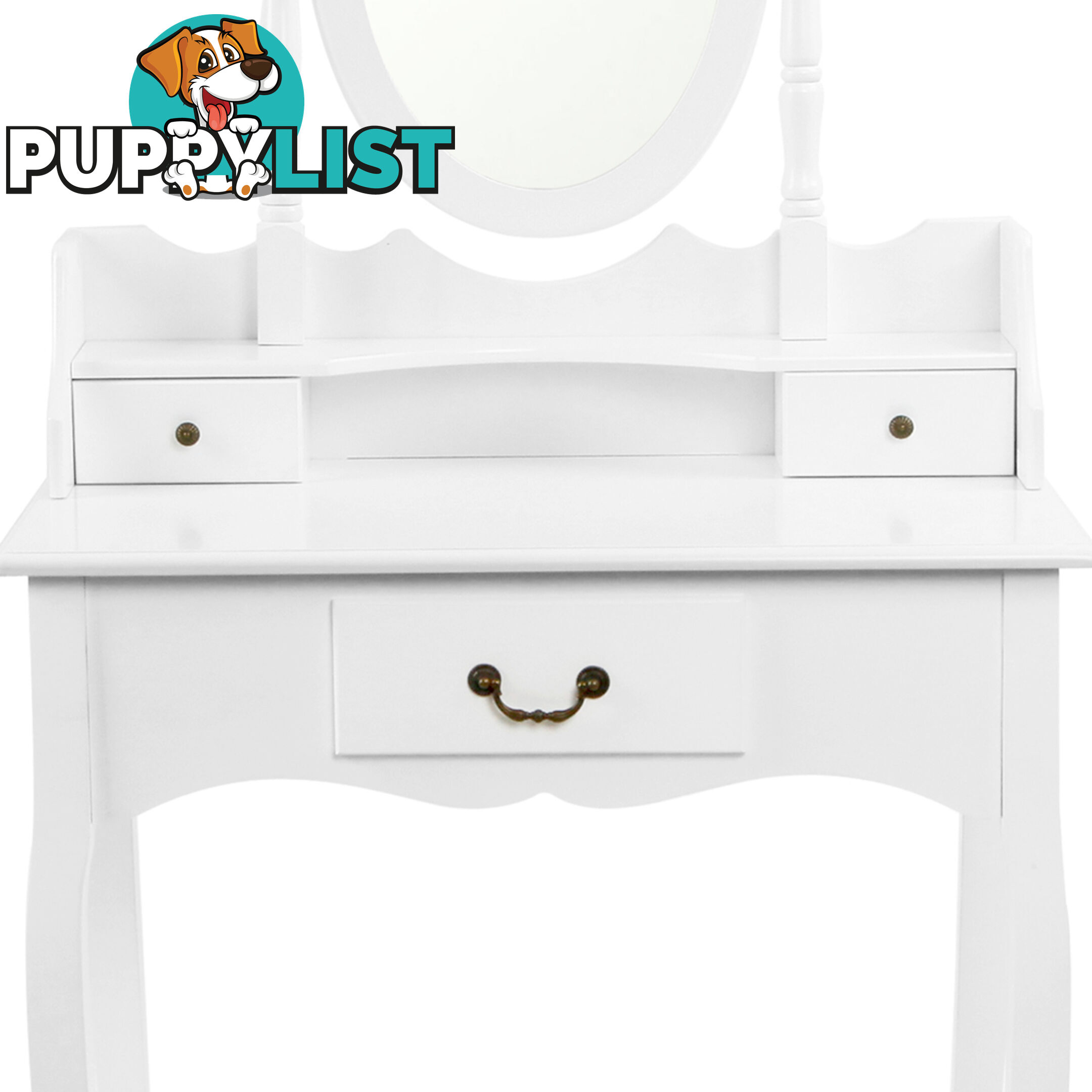 3 Drawer Dressing Table w/ Mirror White