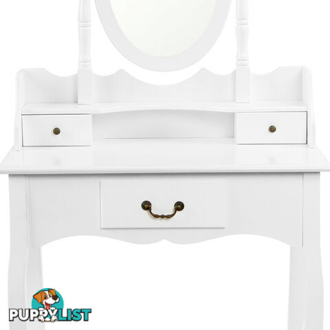 3 Drawer Dressing Table w/ Mirror White