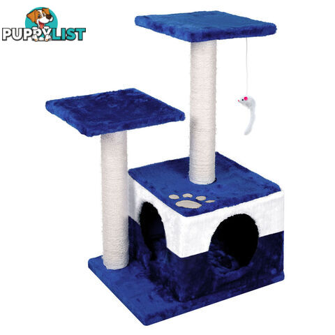 Cat Scratching Poles Post Furniture Tree House Blue