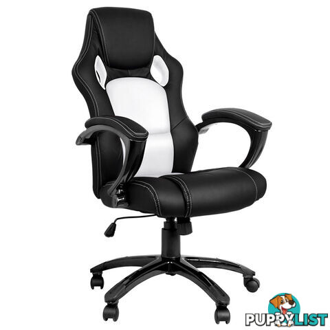 Executive PU Leather Office Computer Chair Black White