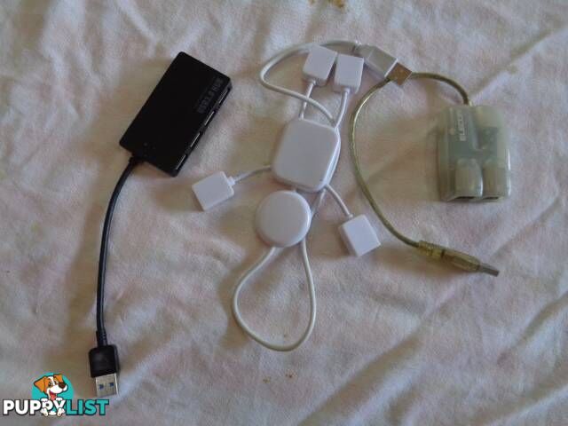 Assorted Multiple Port USB Hub + Cable Computer Laptop Desktop