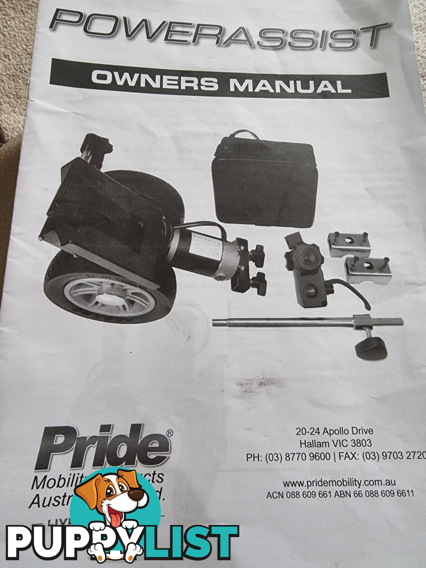 Powerassist power pack for manual wheelchair