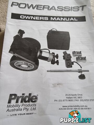 Powerassist power pack for manual wheelchair
