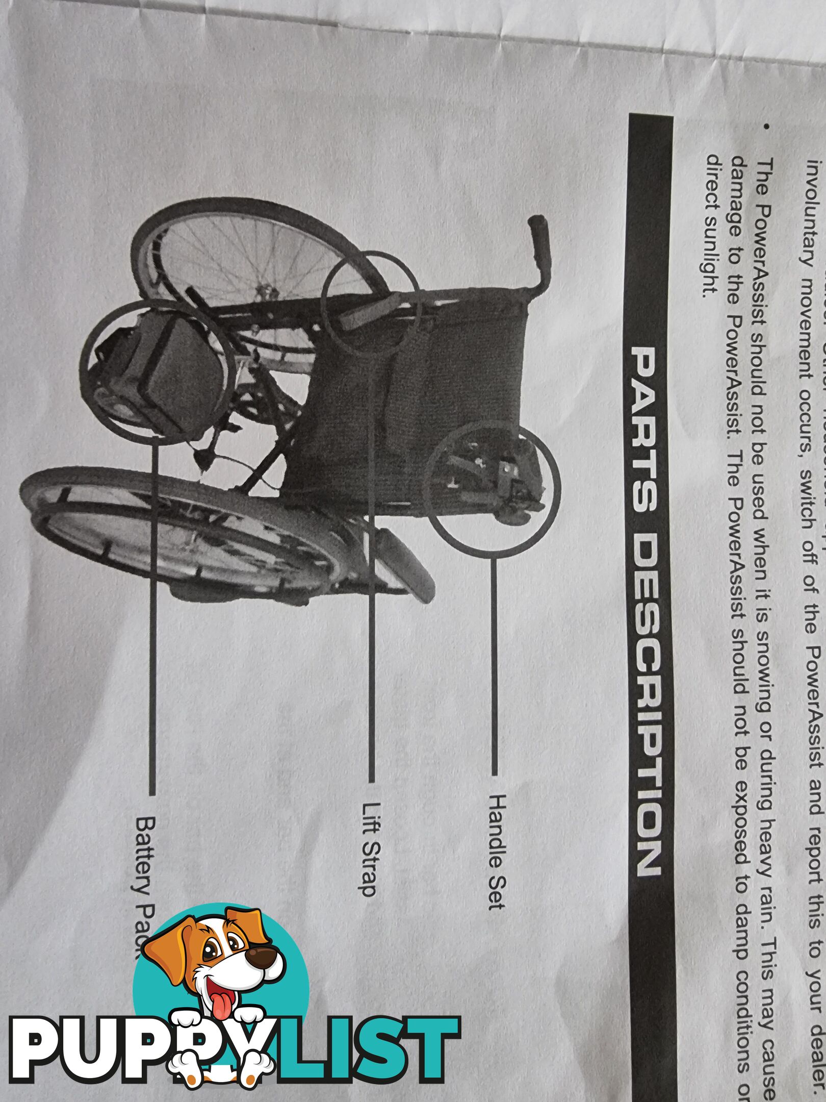 Powerassist power pack for manual wheelchair