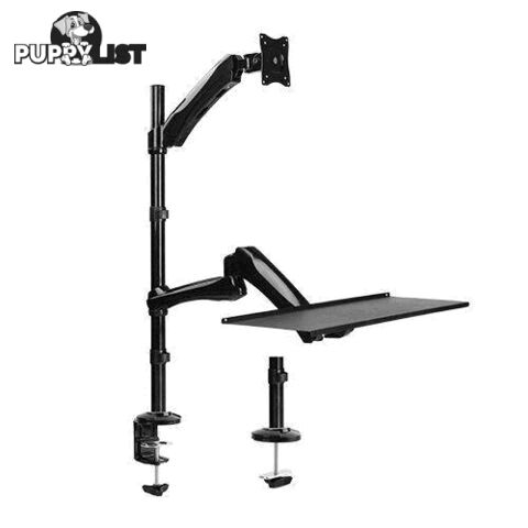 Brateck Single Monitor Sit-Stand Workstation+Extension Arm for 13"-27" Displays