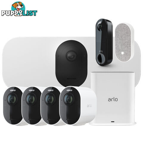 Arlo Ultimate Bundle - Arlo Ultra 4 pack + Doorbell + Floodlight camera + Arlo Hub