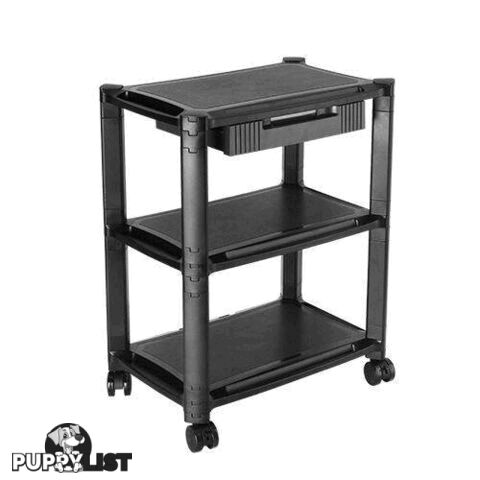 Brateck Height-Adjustable Smart Cart XL with Three-Shelves and Drawer 13''-32''