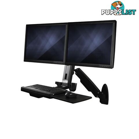 StarTech Wall-Mounted Sit-Stand Desk Workstation - Dual Monitor WALLSTS2