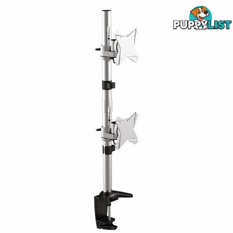 Brateck Elegant Dual Vertical LCD Monitor Table Clamp from 13-27"