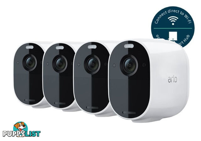 Arlo Essential Spotlight 4 Camera Wire-Free 1080p Color Night Vision  Indoor/Outdoor