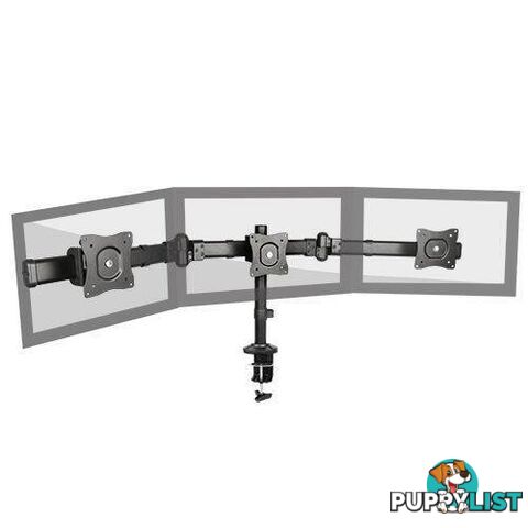 Brateck Triple LCD Monitor Desk Mount with Clamp VESA 75/100mm Up to 27"