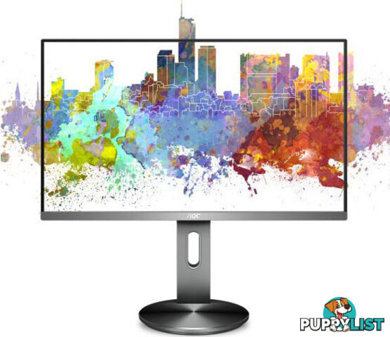 AOC 23.8' IPS 5ms Full HD Frameless Business Monitor w/HAS Pivot 90 degrees - VGA/HDMI/DP Speaker VESA100mm USB3 Height Adjustable