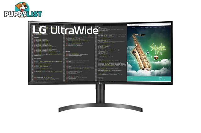 LG 35WN75C-B 35" (16:9) CURVE QHD LED MONITOR, HDMI(2), DP, USB-C, USB(2), HDR10, SPKR,  H/ADJ, VESA