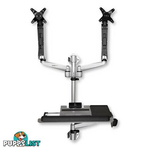 StarTech Wall Mounted Computer Workstation - Articulating Dual Arm