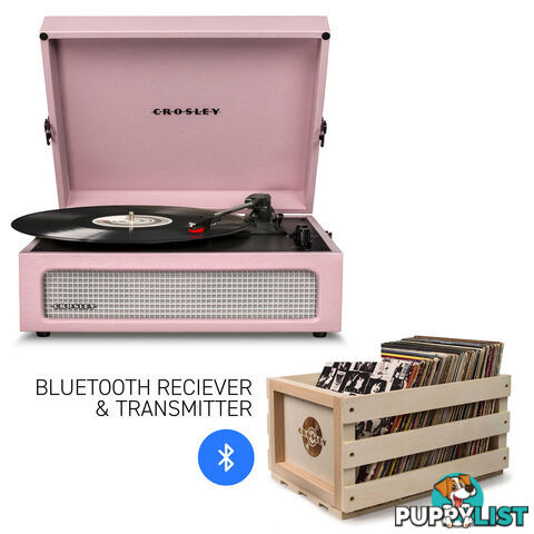 Crosley Voyager Amethyst - Bluetooth Portable Turntable  & Record Storage Crate - 2080221203723 - Crosley - 2080221203723