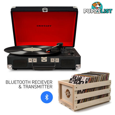 Crosley Cruiser Black - Bluetooth Turntable & Record Storage Crate - 2080221203464 - Crosley - 2080221203464