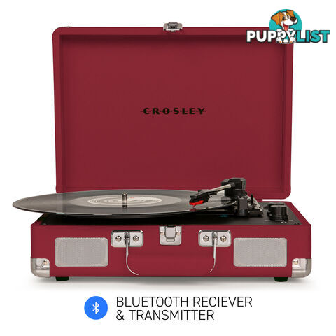 Crosley Cruiser Burgundy - Bluetooth Portable Turntable - 710244249645 - Crosley - 710244249645