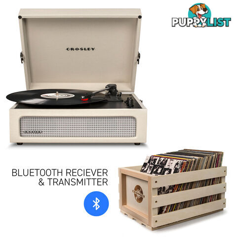 Crosley Voyager Dune - Bluetooth Portable Turntable  & Record Storage Crate (Copy) - 2080221203716 - Crosley - 2080221203716