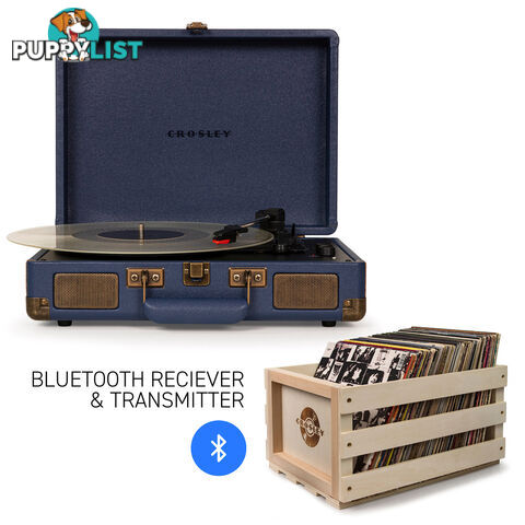 Crosley Cruiser Navy - Bluetooth Turntable & Record Storage Crate - 2080221203549 - Crosley - 2080221203549