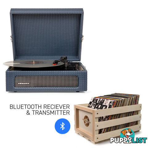 Crosley Voyager Navy - Bluetooth Portable Turntable  & Record Storage Crate - 2080221203761 - Crosley - 2080221203761