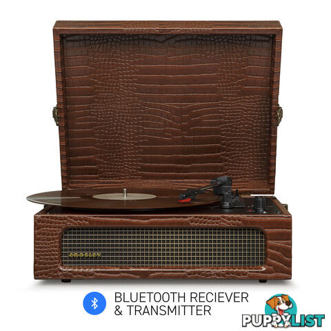 Crosley Voyager Brown Croc - Bluetooth Portable Turntable - 710244250689 - Crosley - 710244250689