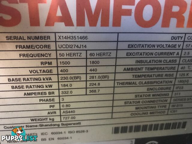 230kVA Stamford Alternator