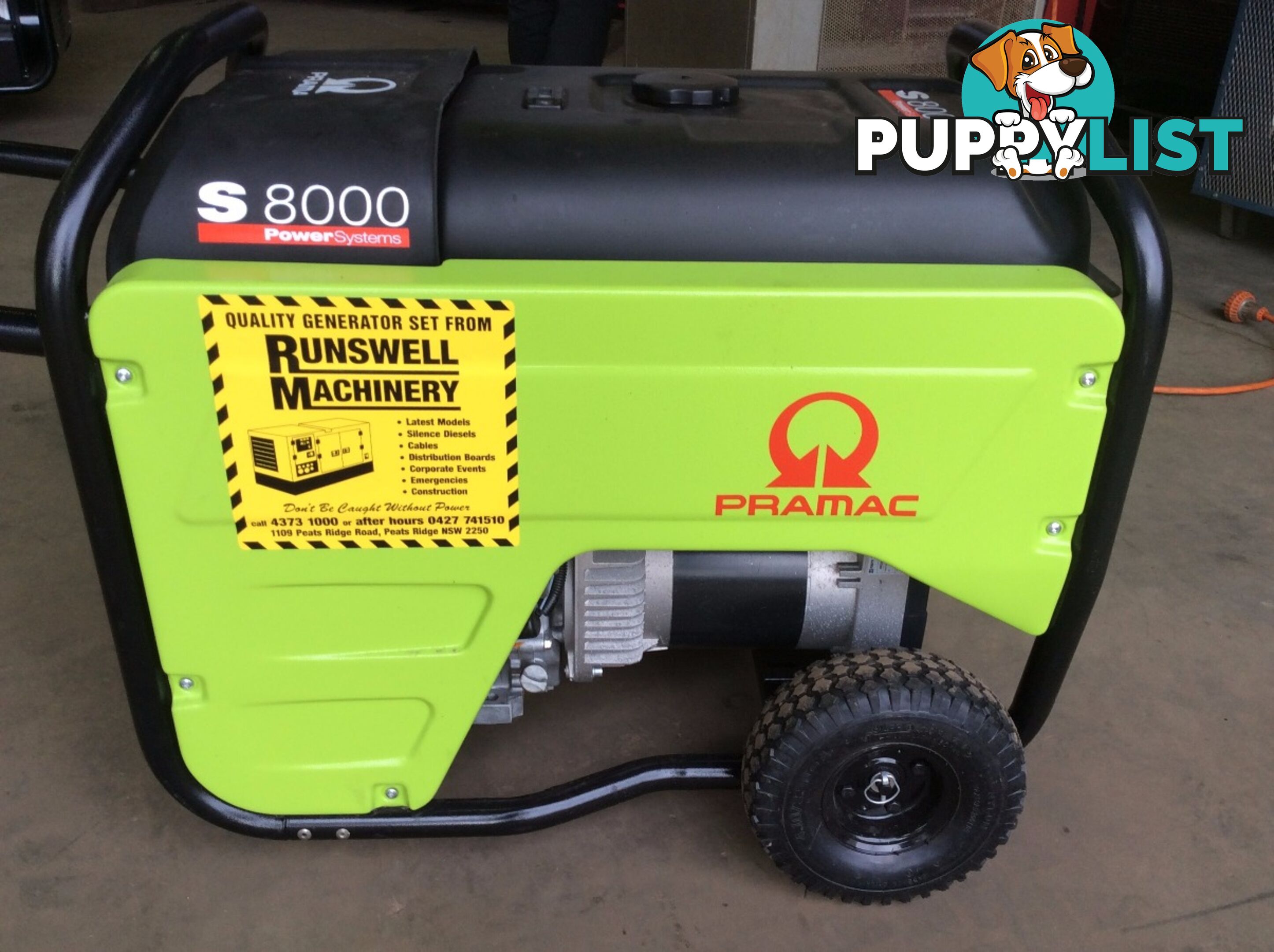 PRAMAC S8000 7.2kVA GENERATOR