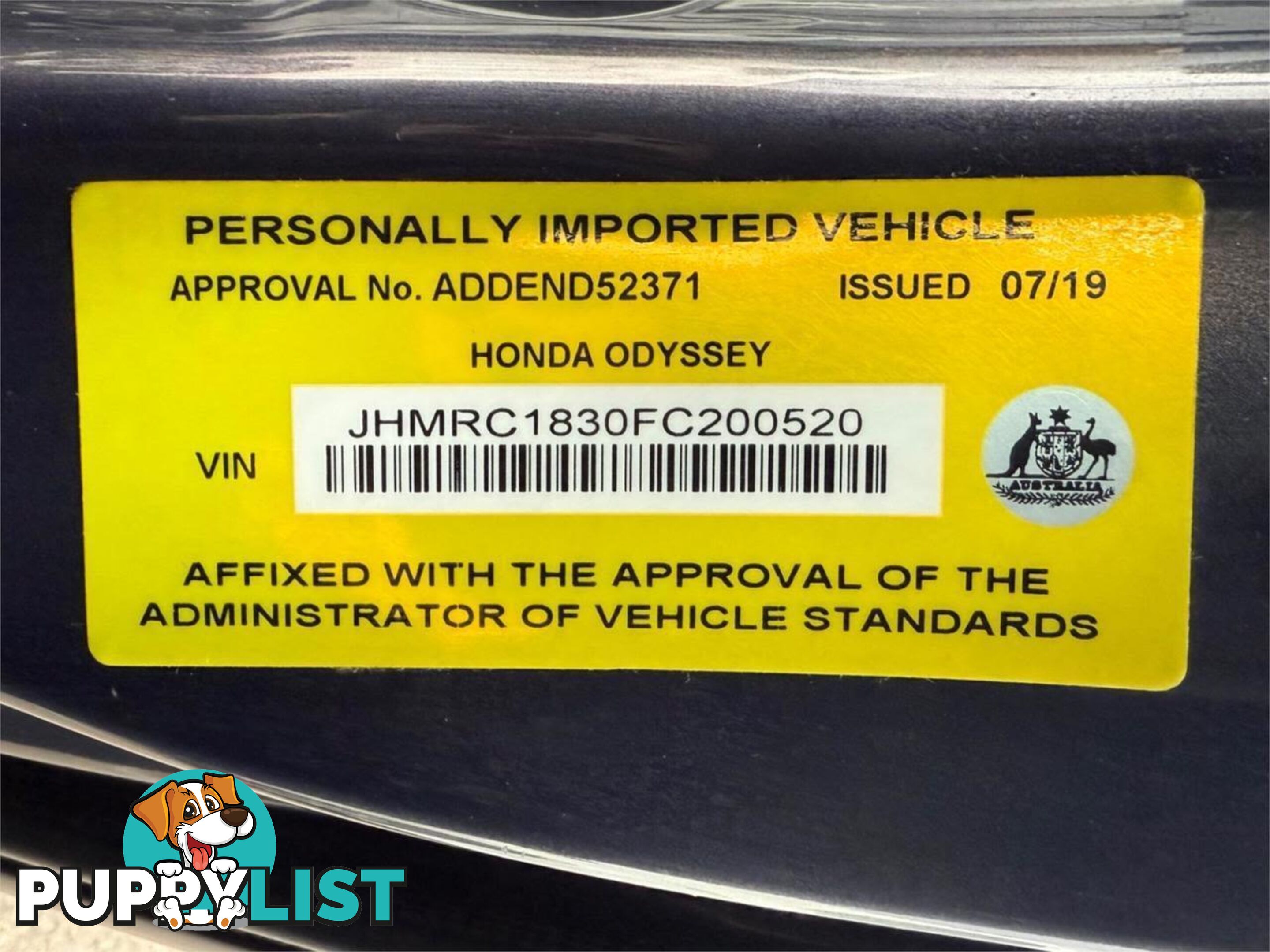 2015 HONDA ODYSSEY VTI-L RC MY16 WAGON